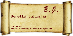 Beretka Julianna névjegykártya